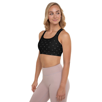 X Pattern Padded Sports Bra