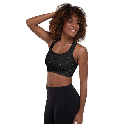 X Pattern Padded Sports Bra