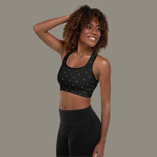 X Pattern Padded Sports Bra