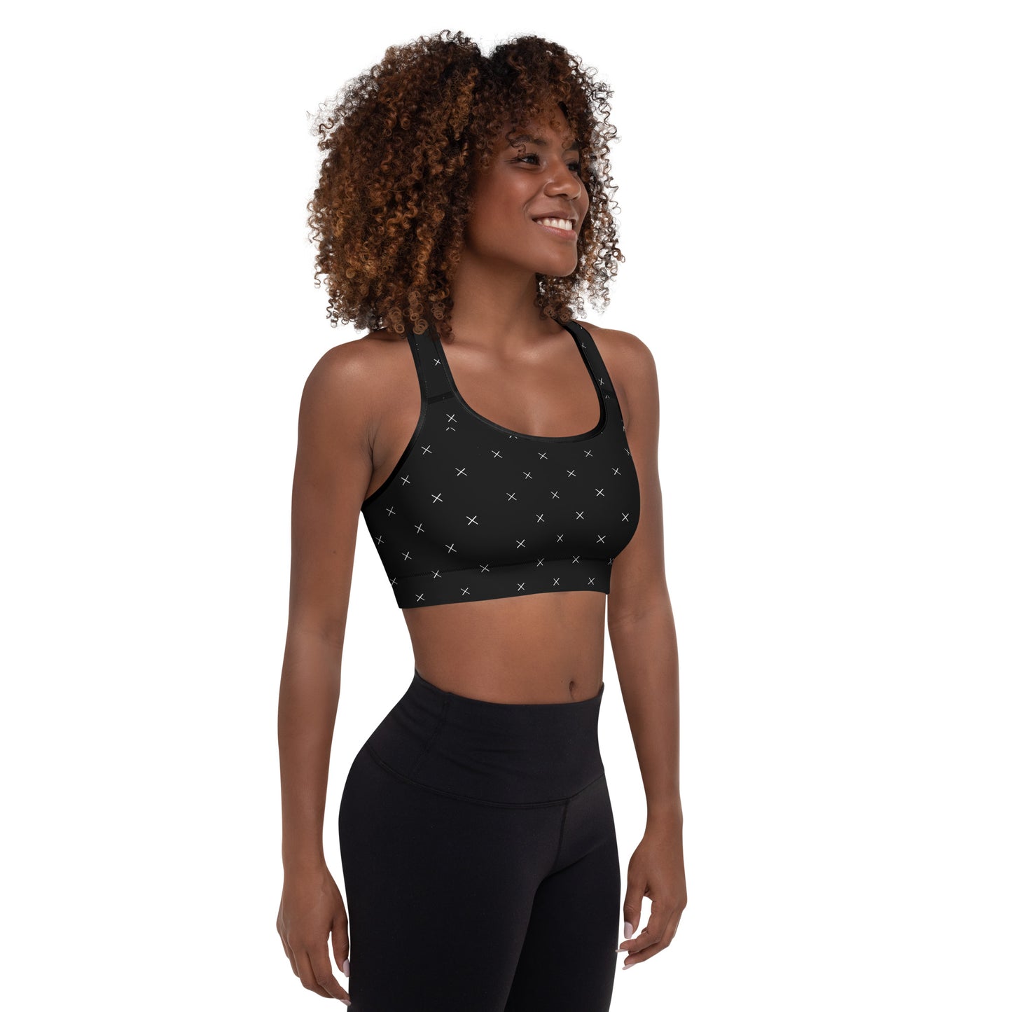 X Pattern Padded Sports Bra