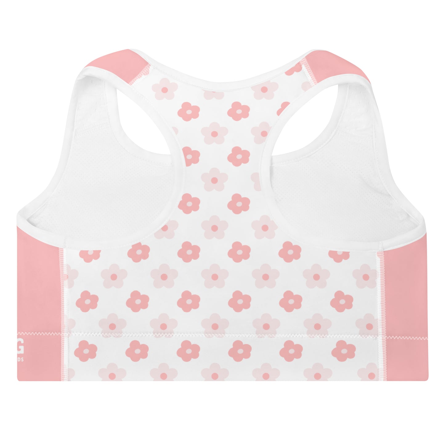 Flower Pink Padded Sports Bra