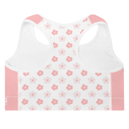 Flower Pink Padded Sports Bra