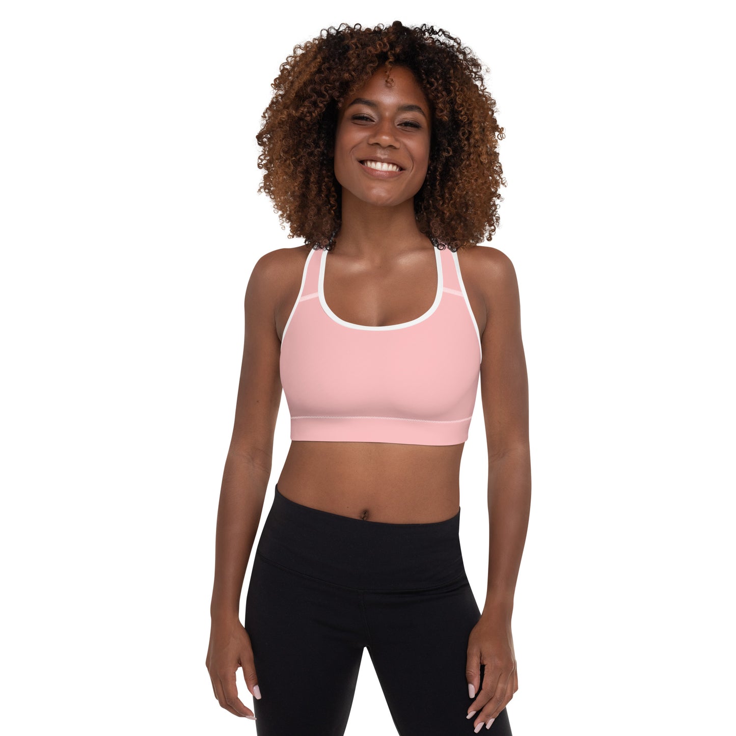 Flower Pink Padded Sports Bra