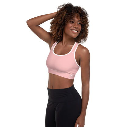 Flower Pink Padded Sports Bra