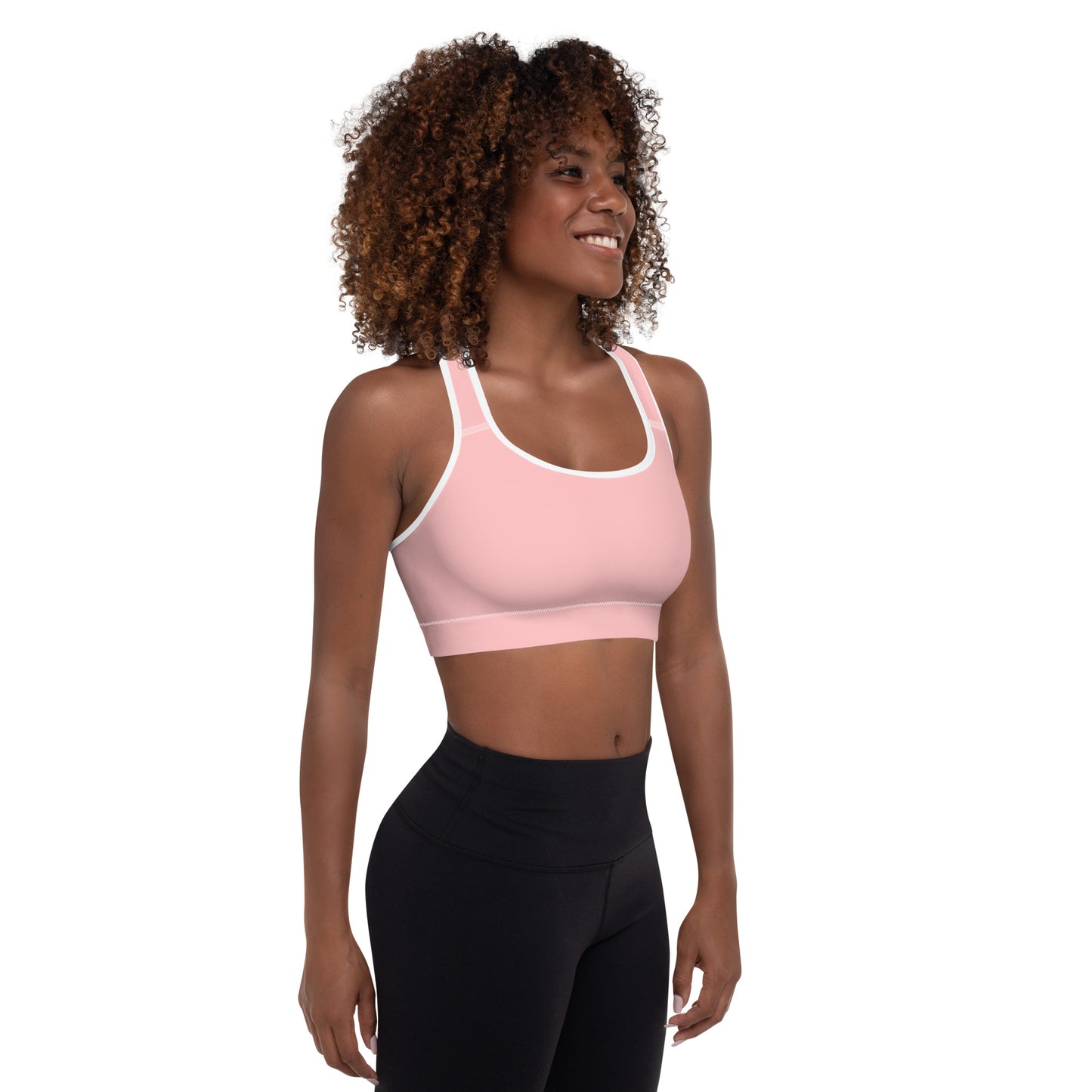 Flower Pink Padded Sports Bra