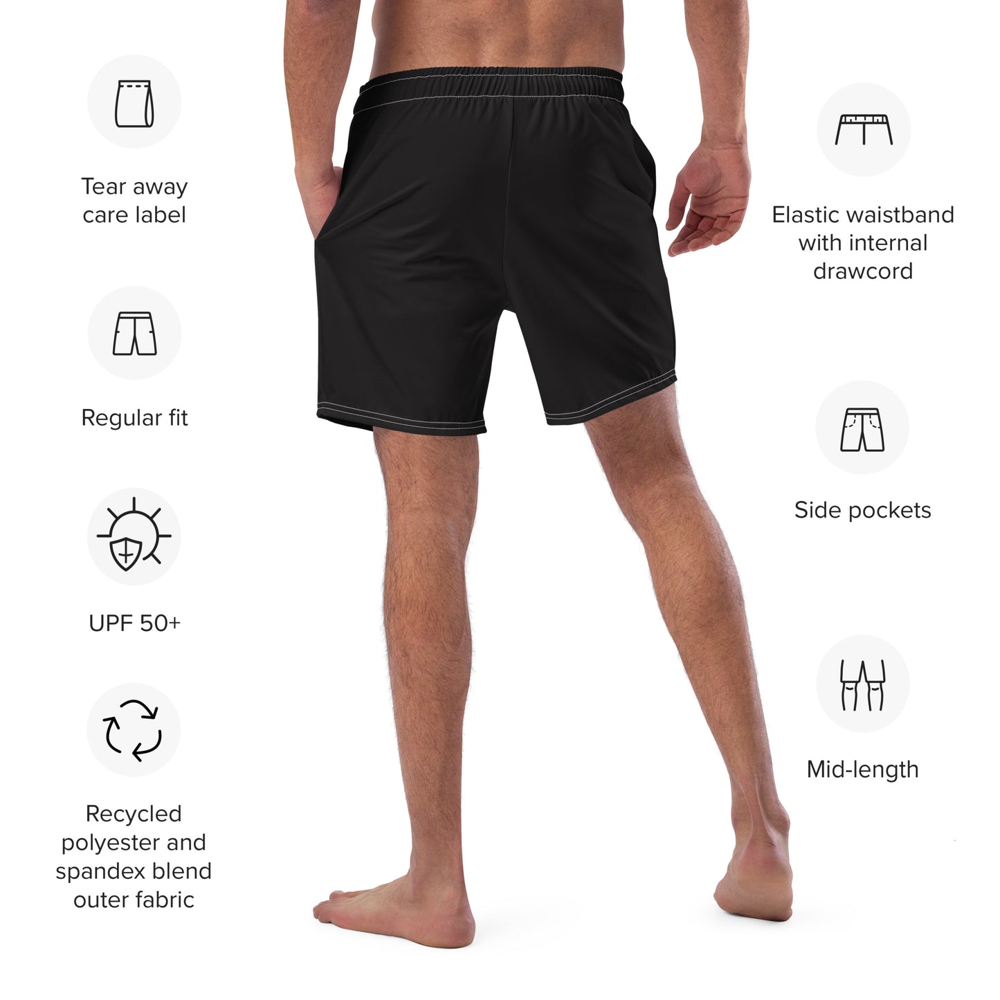 Men's Classic Black swim trunks