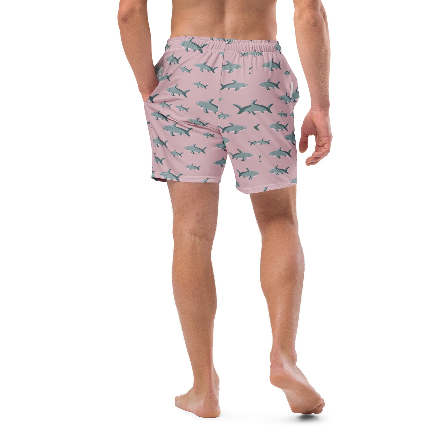 Men's Pink Sharks swim trunks