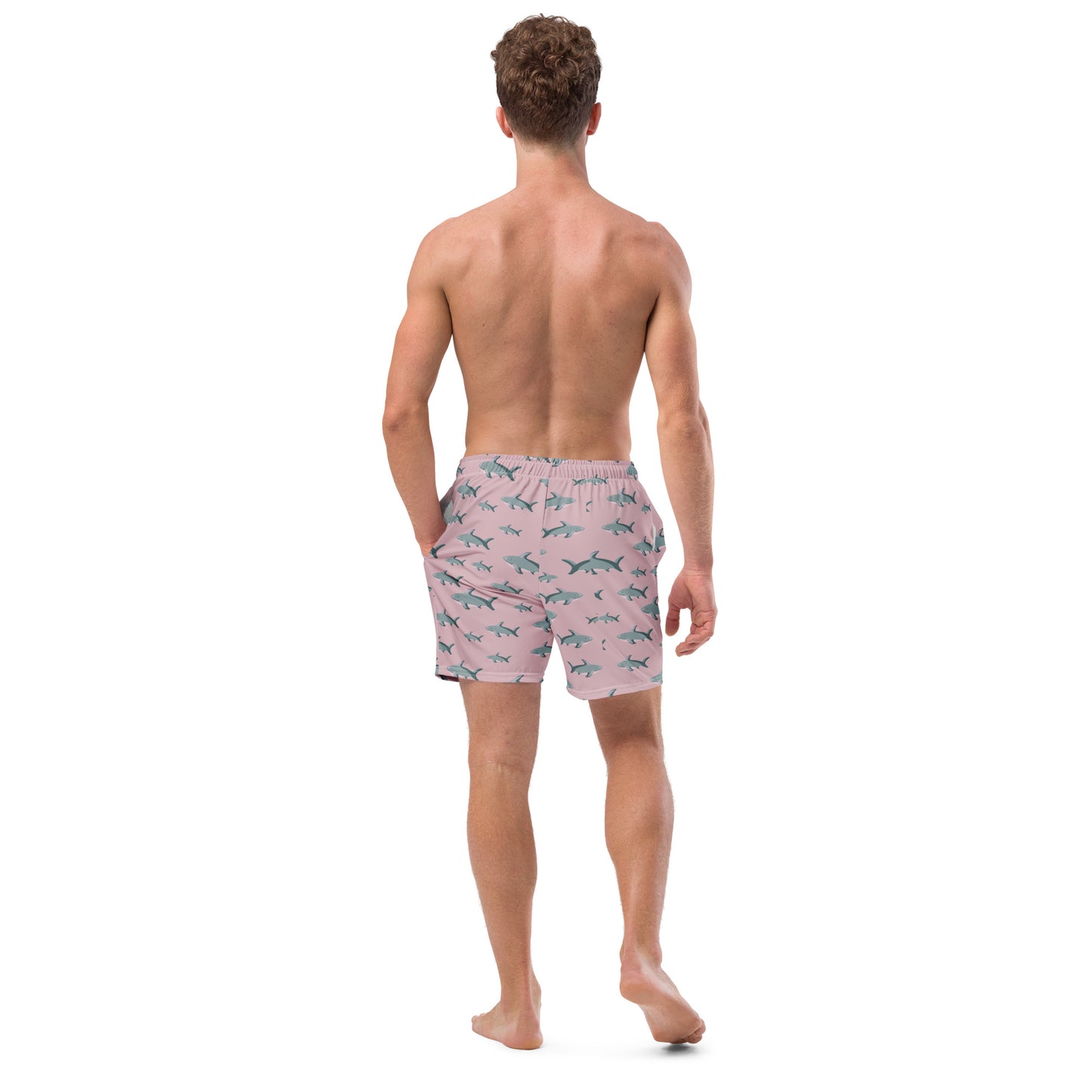 Men's Pink Sharks swim trunks