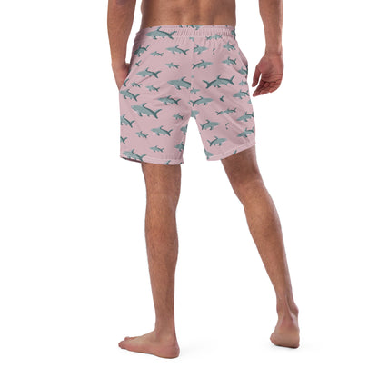 Men's Pink Sharks swim trunks