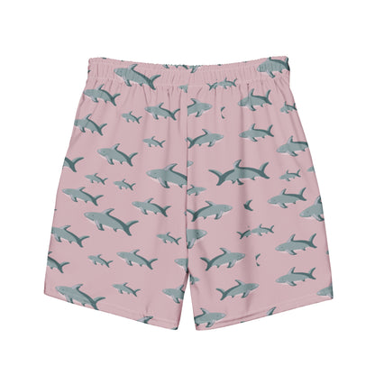 Men's Pink Sharks swim trunks