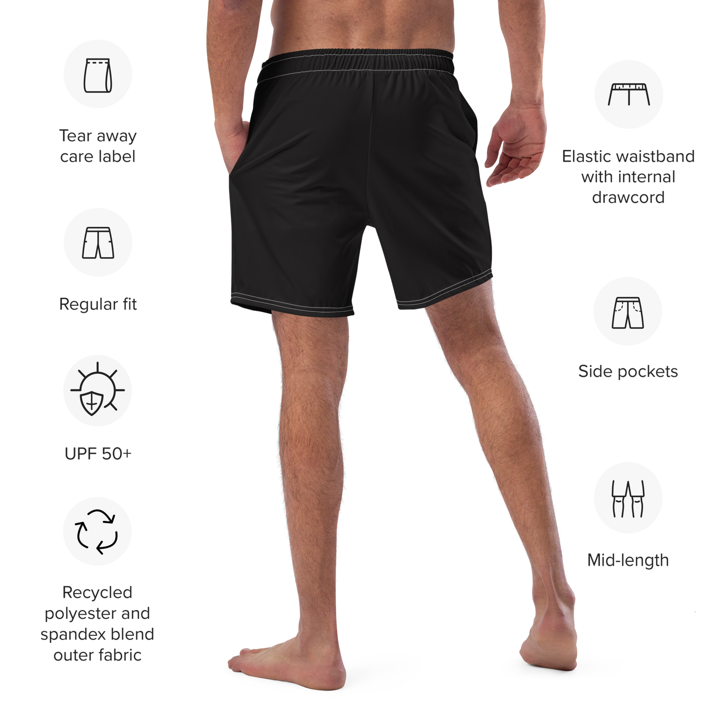 Men's Black Classic swim trunks