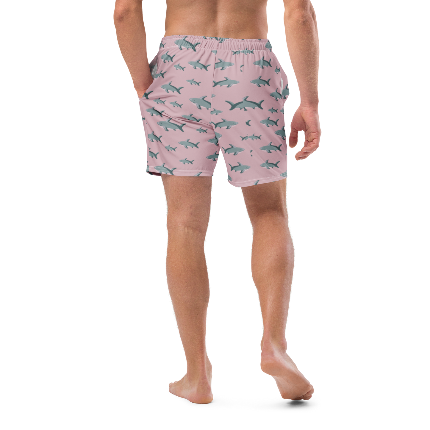 Men's Pink Sharks swim trunks