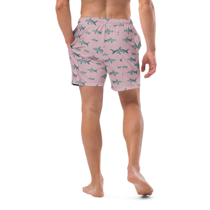 Men's Pink Sharks swim trunks