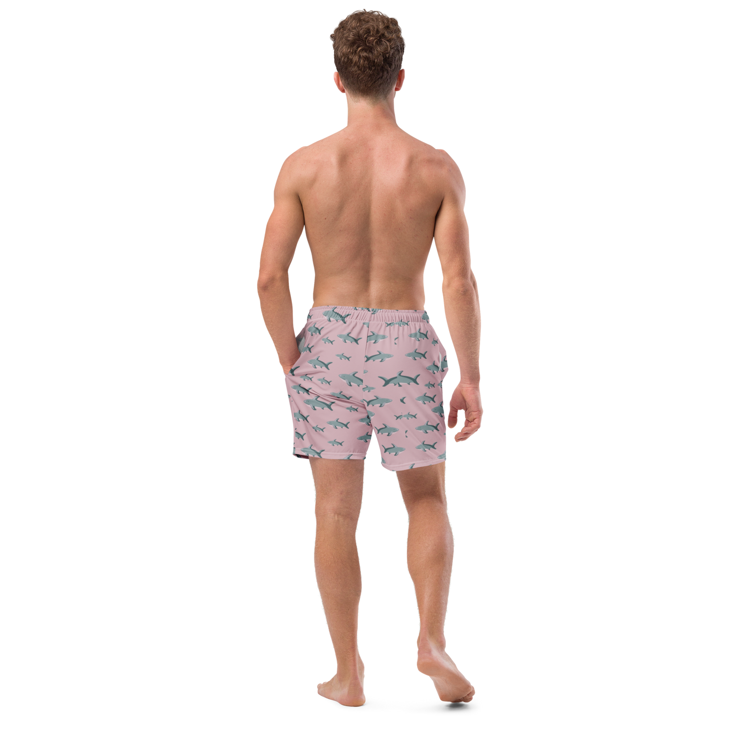 Men's Pink Sharks swim trunks