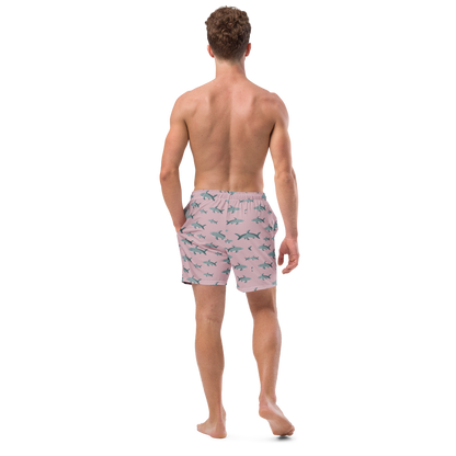 Men's Pink Sharks swim trunks