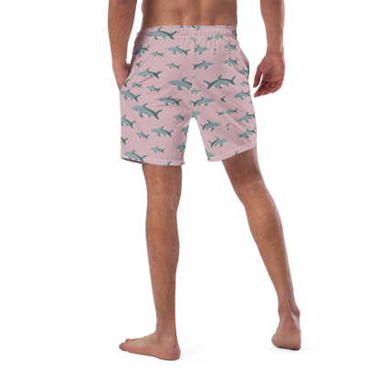 Men's Pink Sharks swim trunks