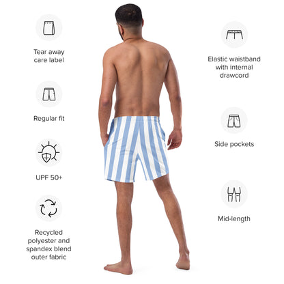 Men's Light Blue Stripes swim trunks