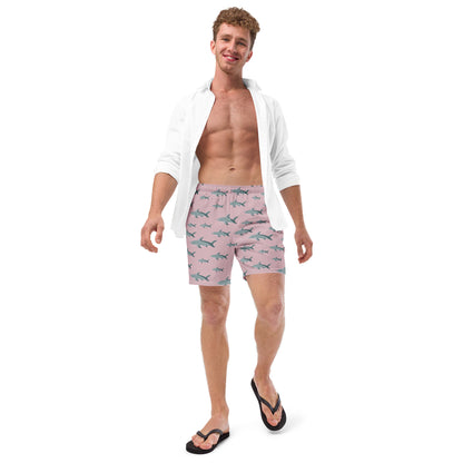 Men's Pink Sharks swim trunks