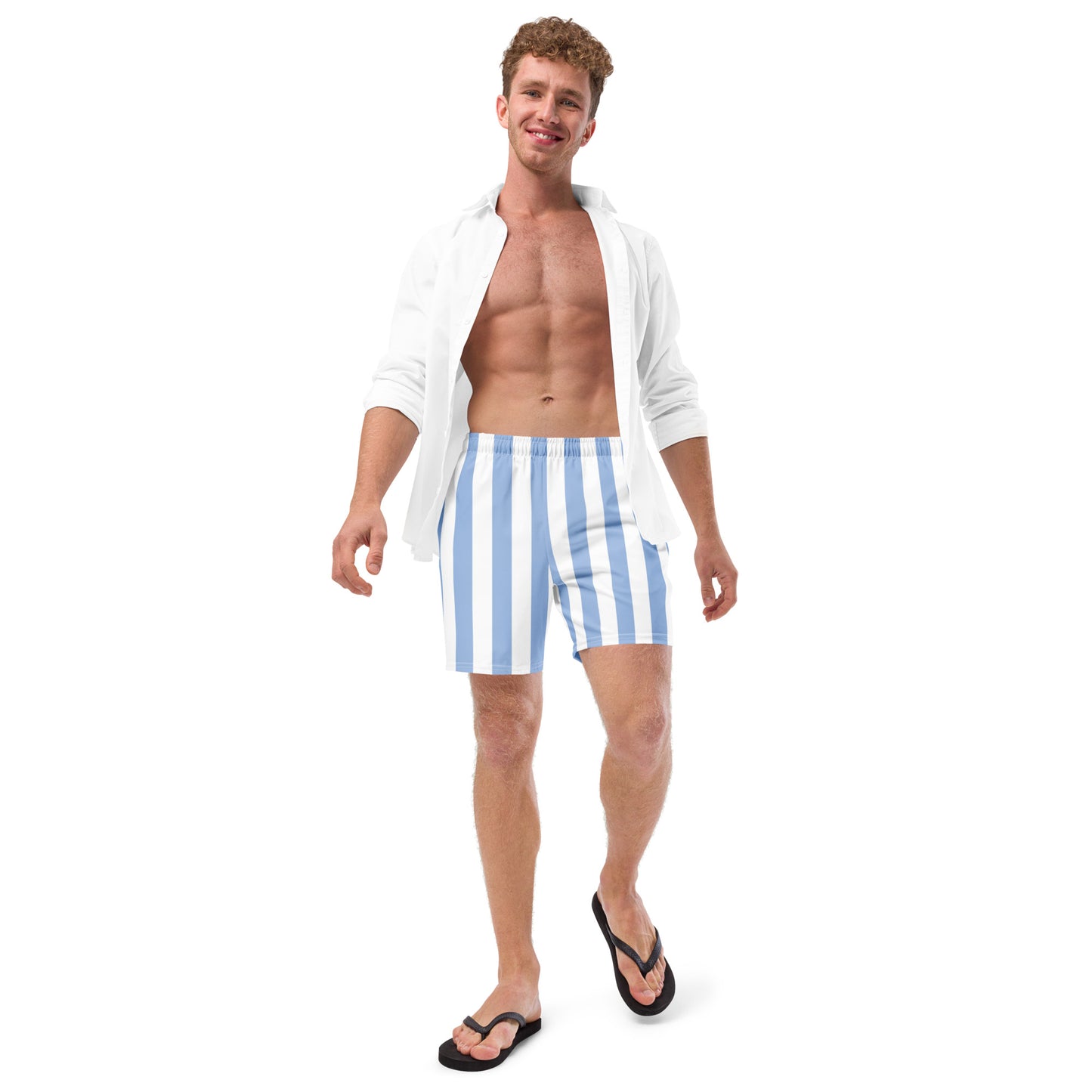 Men's Light Blue Stripes swim trunks