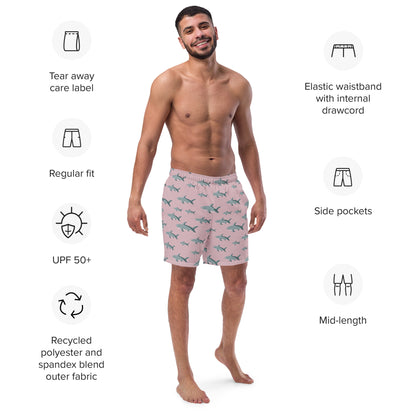 Men's Pink Sharks swim trunks