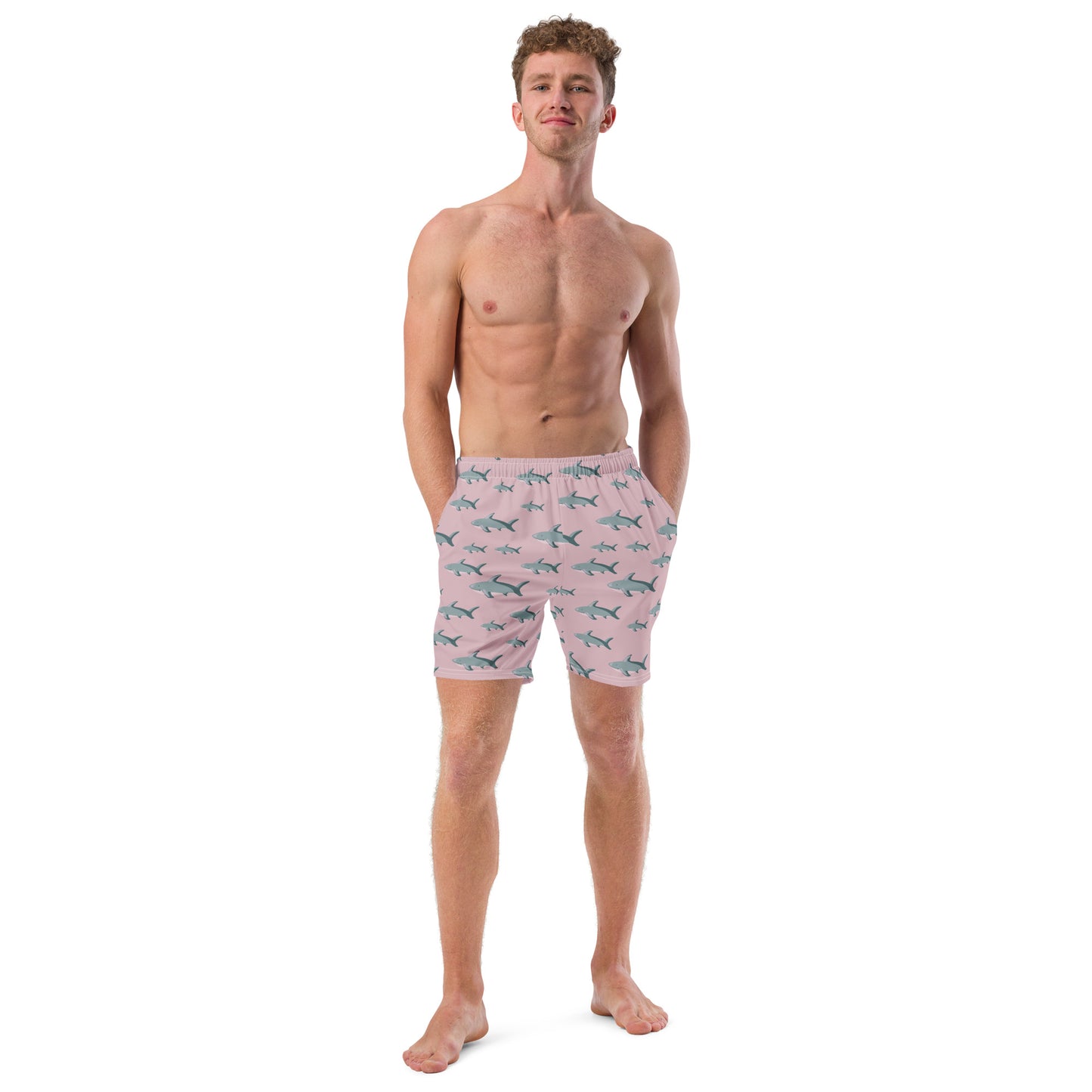 Men's Pink Sharks swim trunks