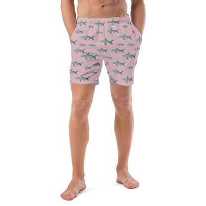 Men's Pink Sharks swim trunks