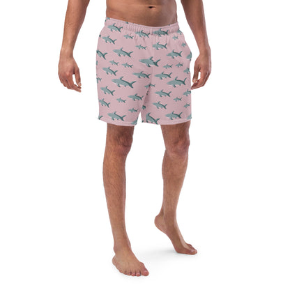 Men's Pink Sharks swim trunks