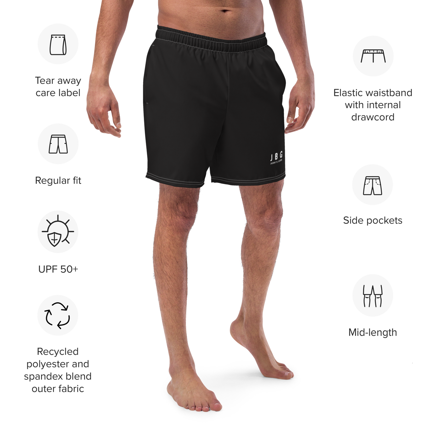 Men's Black Classic swim trunks