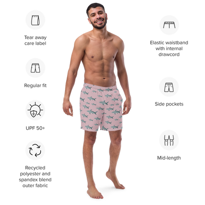 Men's Pink Sharks swim trunks