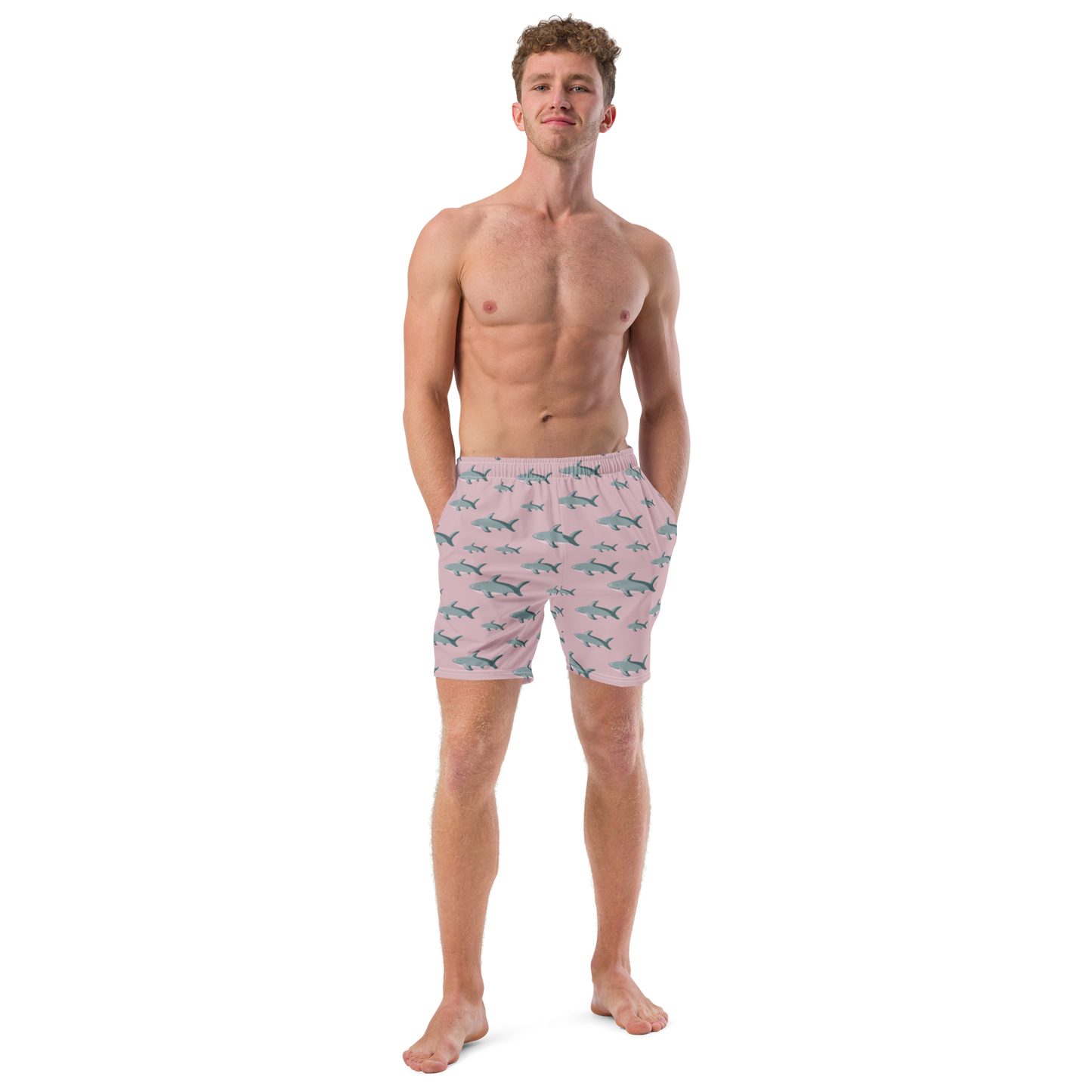 Men's Pink Sharks swim trunks