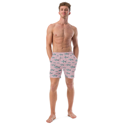 Men's Pink Sharks swim trunks