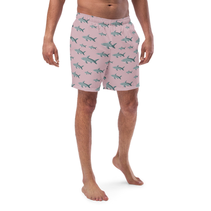 Men's Pink Sharks swim trunks