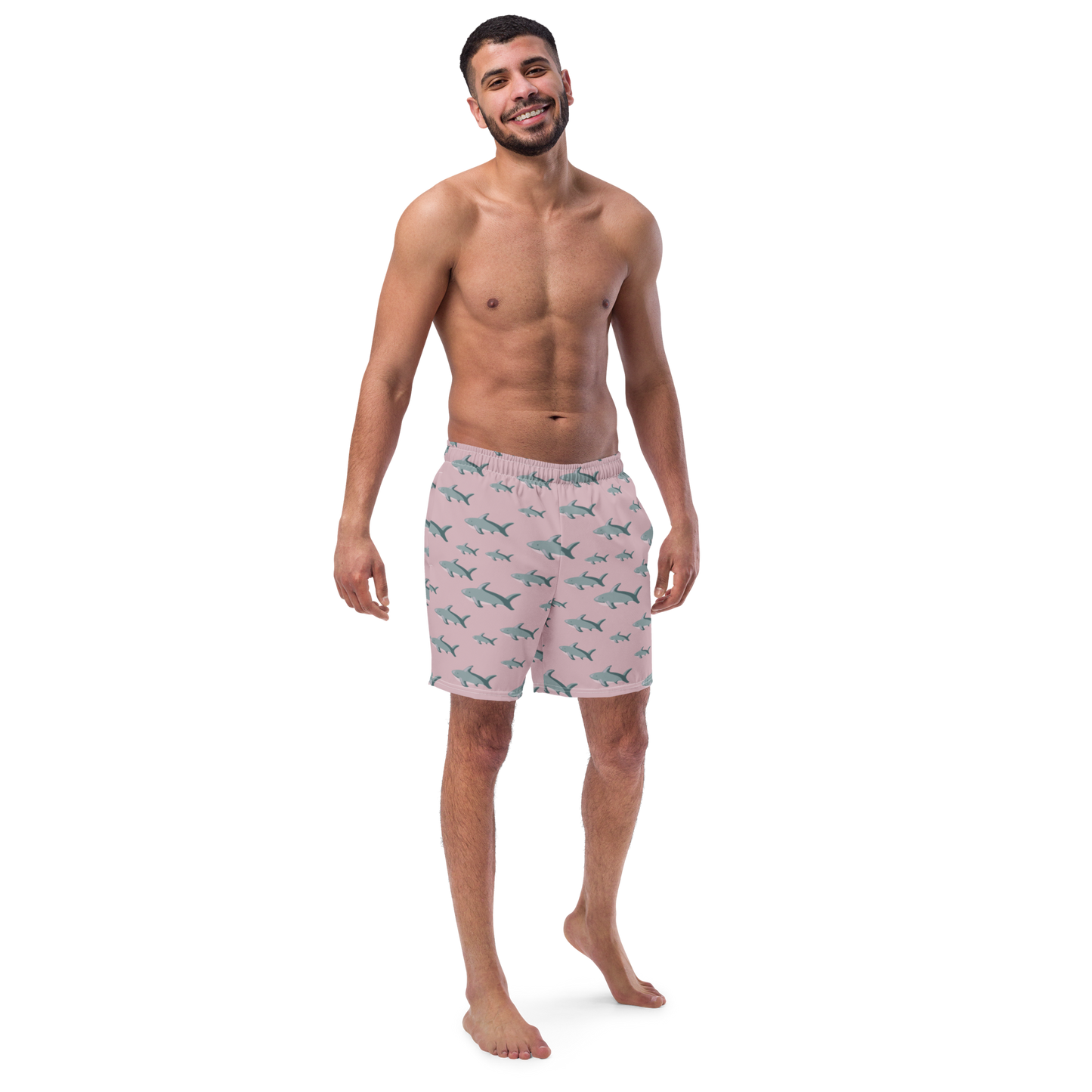 Men's Pink Sharks swim trunks