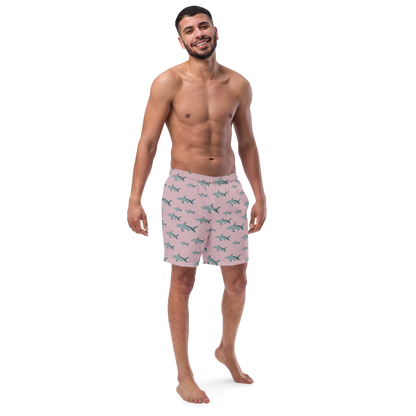 Men's Pink Sharks swim trunks