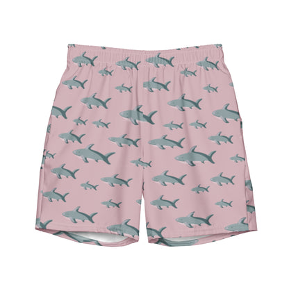 Men's Pink Sharks Swim Trunks