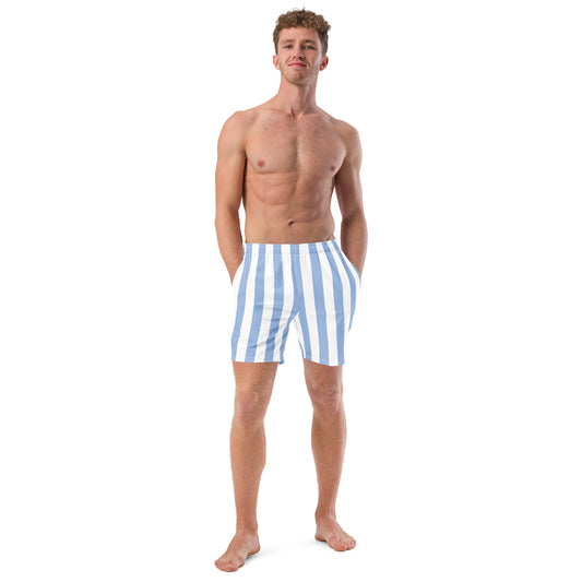 Men's Light Blue Stripes swim trunks