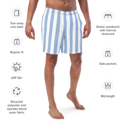 Men's Light Blue Stripes swim trunks