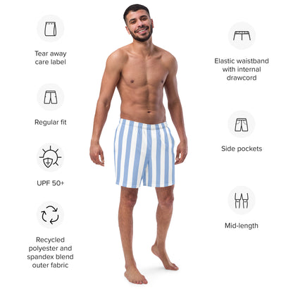 Men's Light Blue Stripes swim trunks