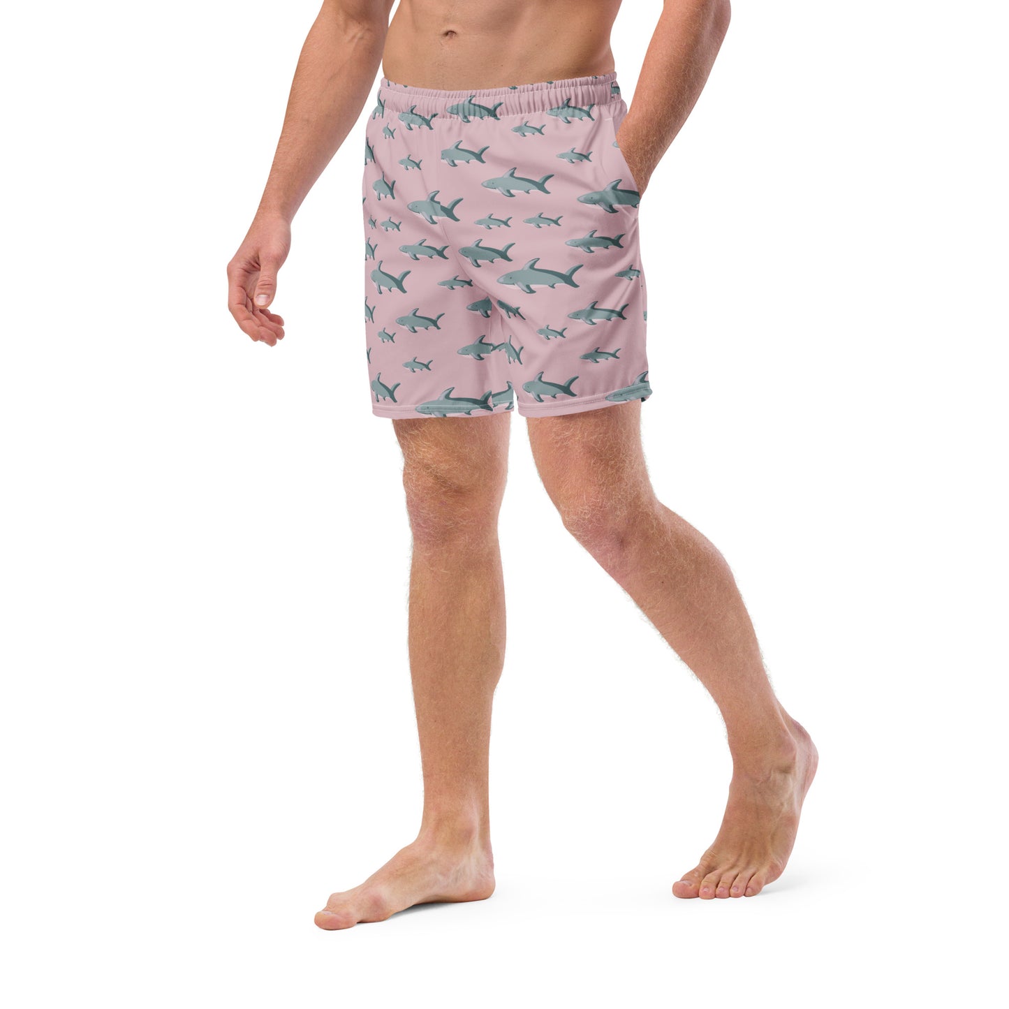 Men's Pink Sharks swim trunks