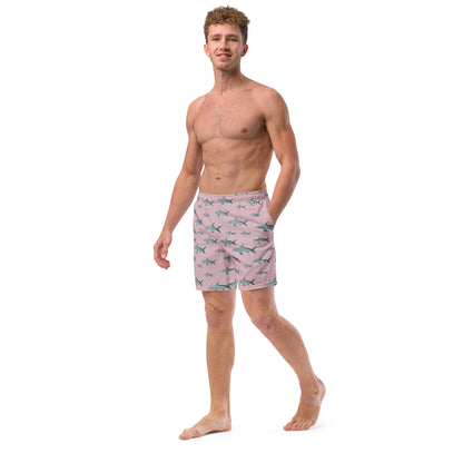 Men's Pink Sharks swim trunks