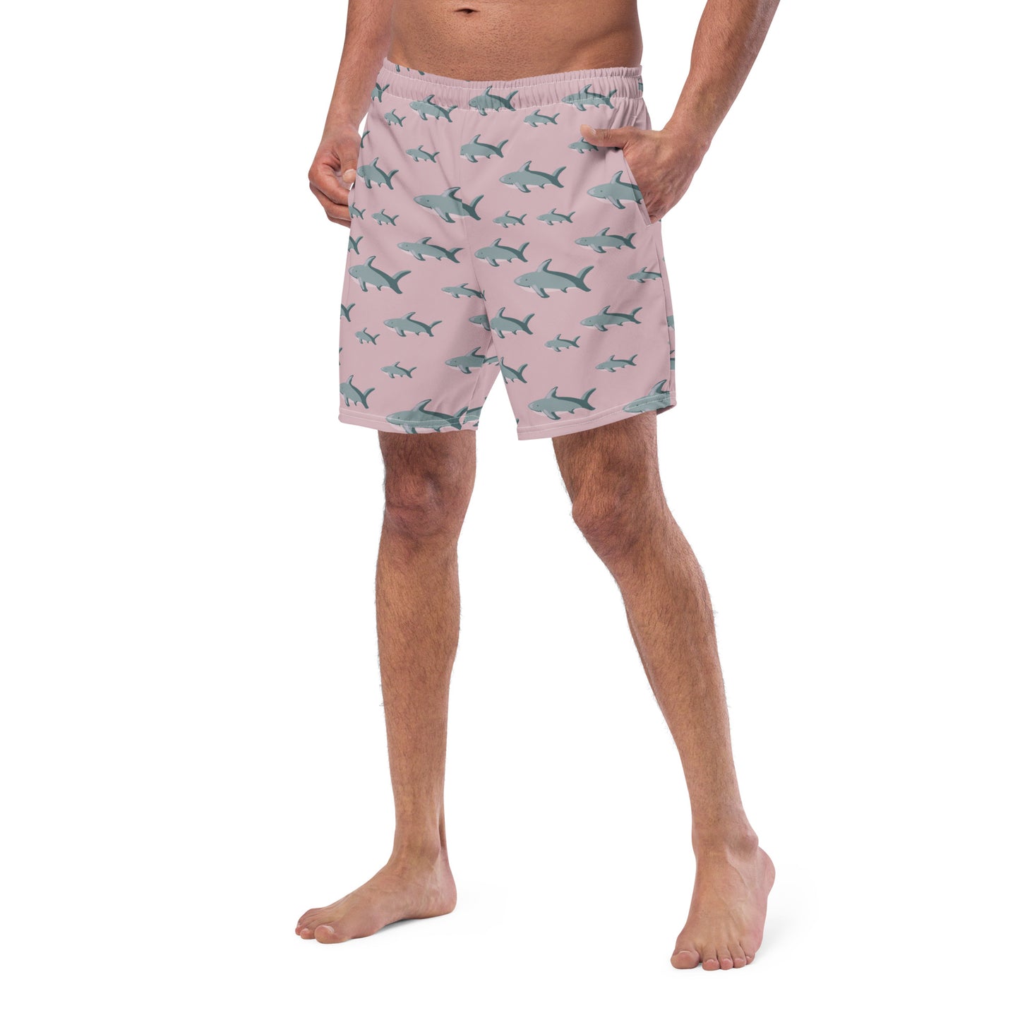 Men's Pink Sharks swim trunks