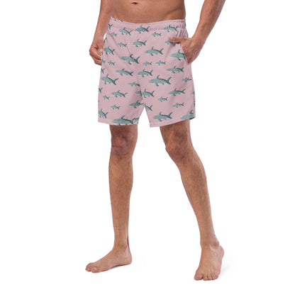 Men's Pink Sharks swim trunks