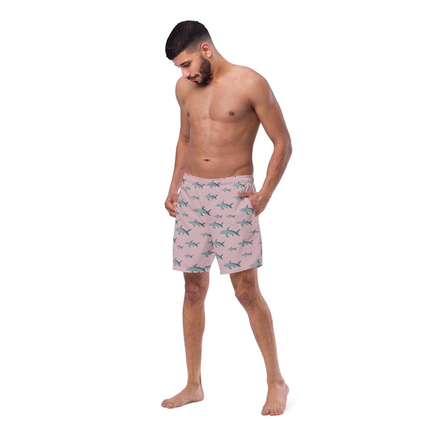 Men's Pink Sharks swim trunks