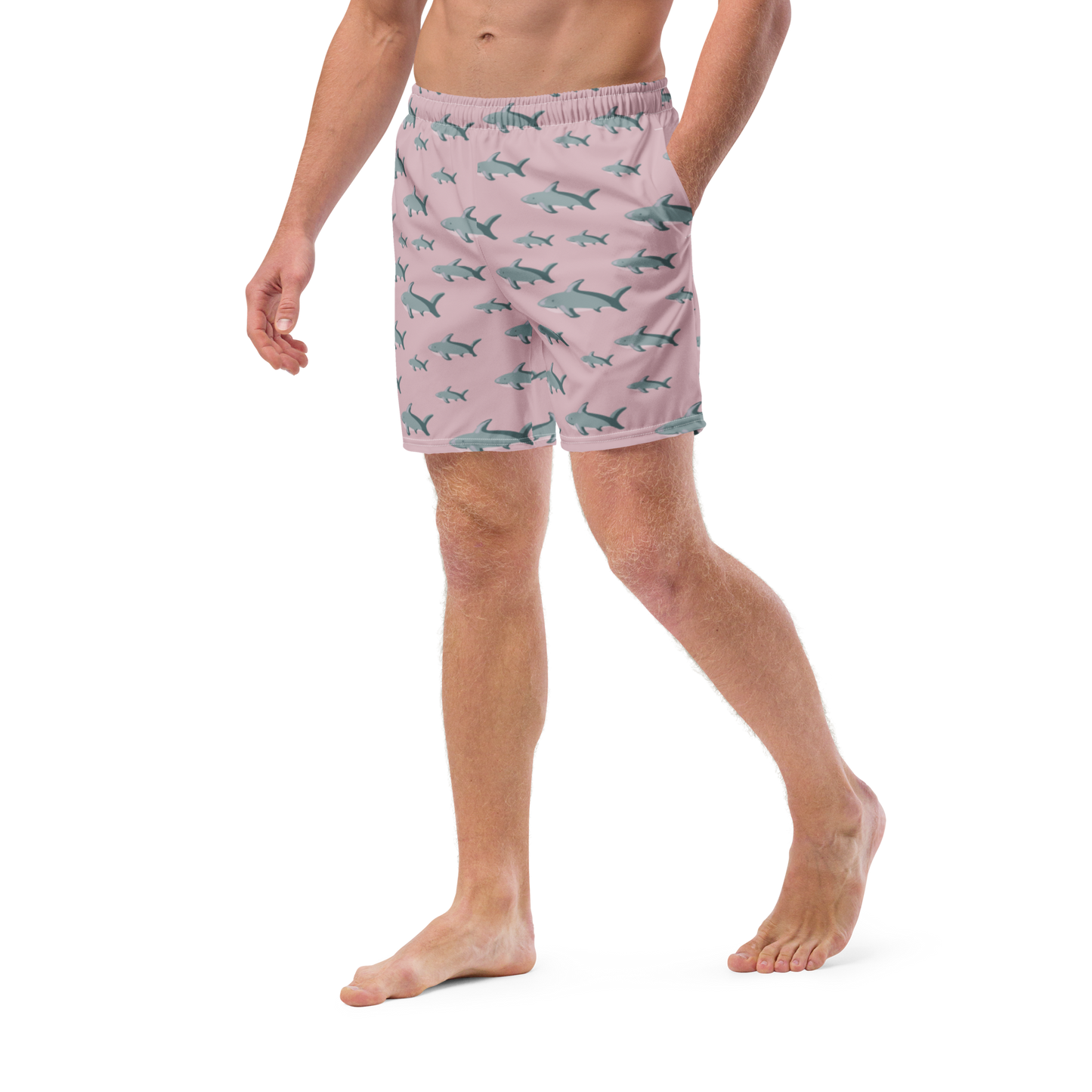 Men's Pink Sharks swim trunks