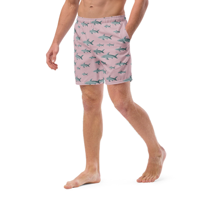 Men's Pink Sharks swim trunks