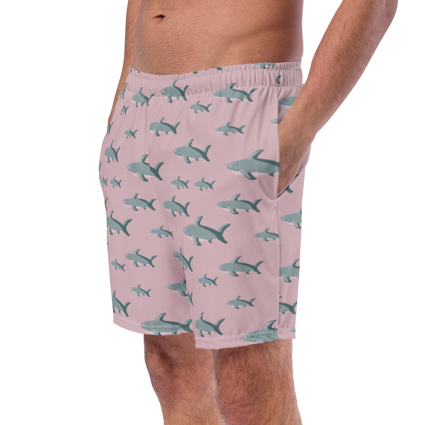 Men's Pink Sharks swim trunks