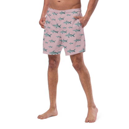 Men's Pink Sharks swim trunks