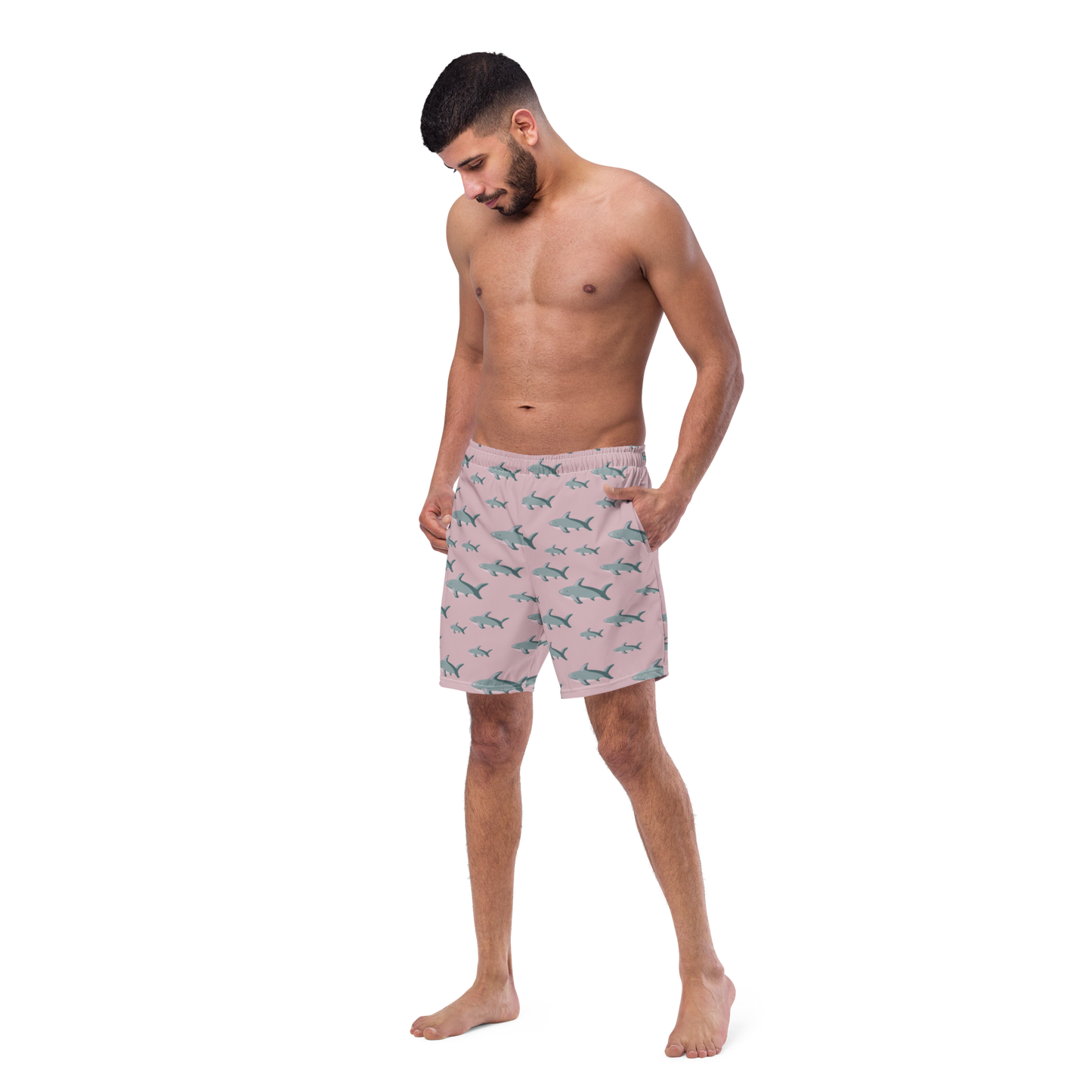 Men's Pink Sharks swim trunks