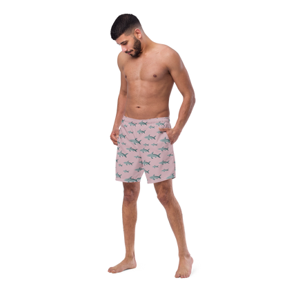 Men's Pink Sharks swim trunks