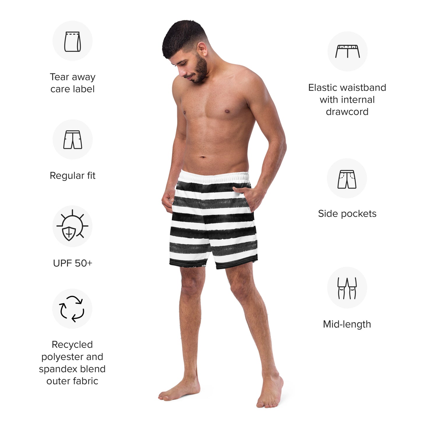 Men's Zebra swim trunks